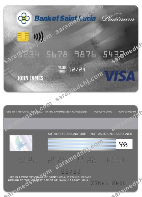 Saint Lucia Bank of Saint Lucia visa platinum card